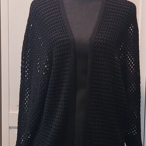 Express Black Open-Knit Women's Cardigan